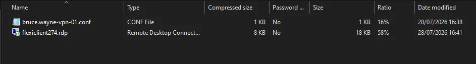 Extracting the WireGuard ZIP file